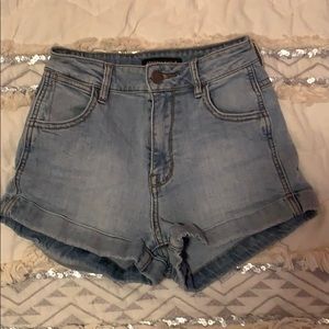 Kendall & Kylie high waisted jean shorts